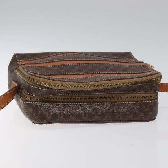 CELINE Macadam Canvas Shoulder Bag Pvc Beige Brown Gold - Picture 6 of 12